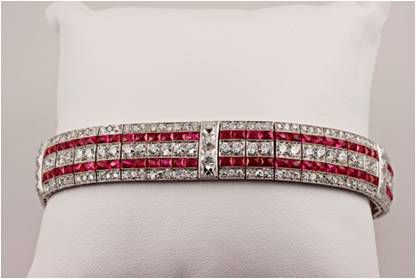 Tiffany Diamond and Ruby Bracelet
