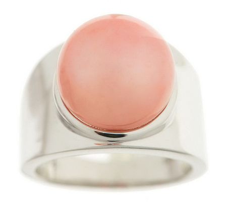 J264659-Honora Cultured Pearl 12mm Button Sterling Band Ring