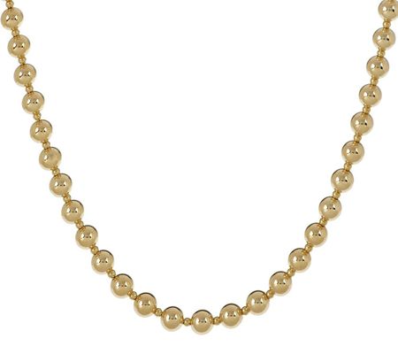 j265273-EternaGold 18" Polished Bead Necklace 14K Gold, 7.1g