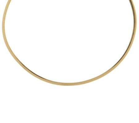 j270297-EternaGold Bold Polished 4MM Omega Necklace 14K Gold