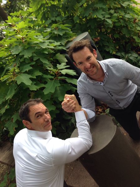 Steve & Liam arm wrestling Steve & Liam arm wrestling