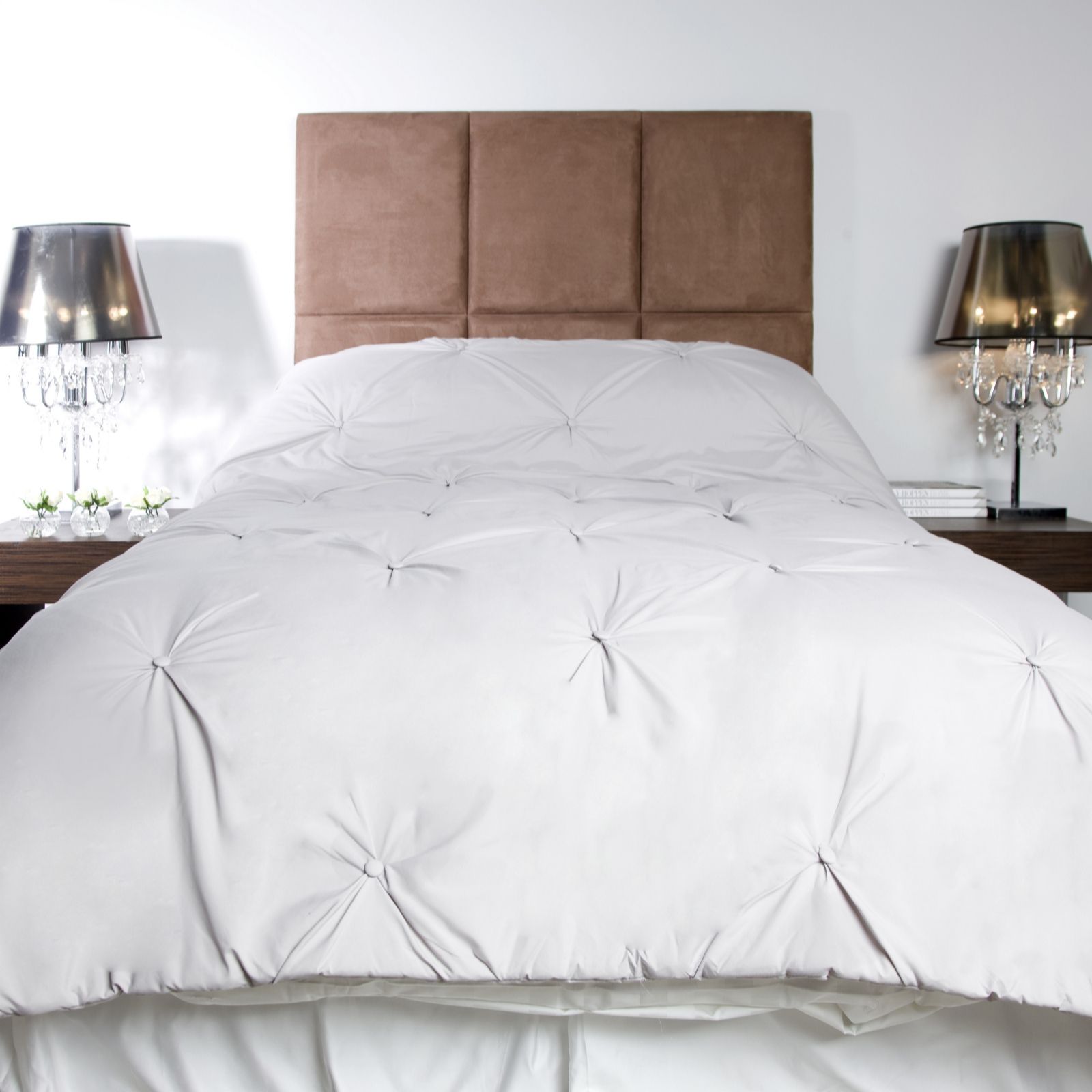 Kelly Hoppen Faux Silk Button Detail Quilted Bedspread