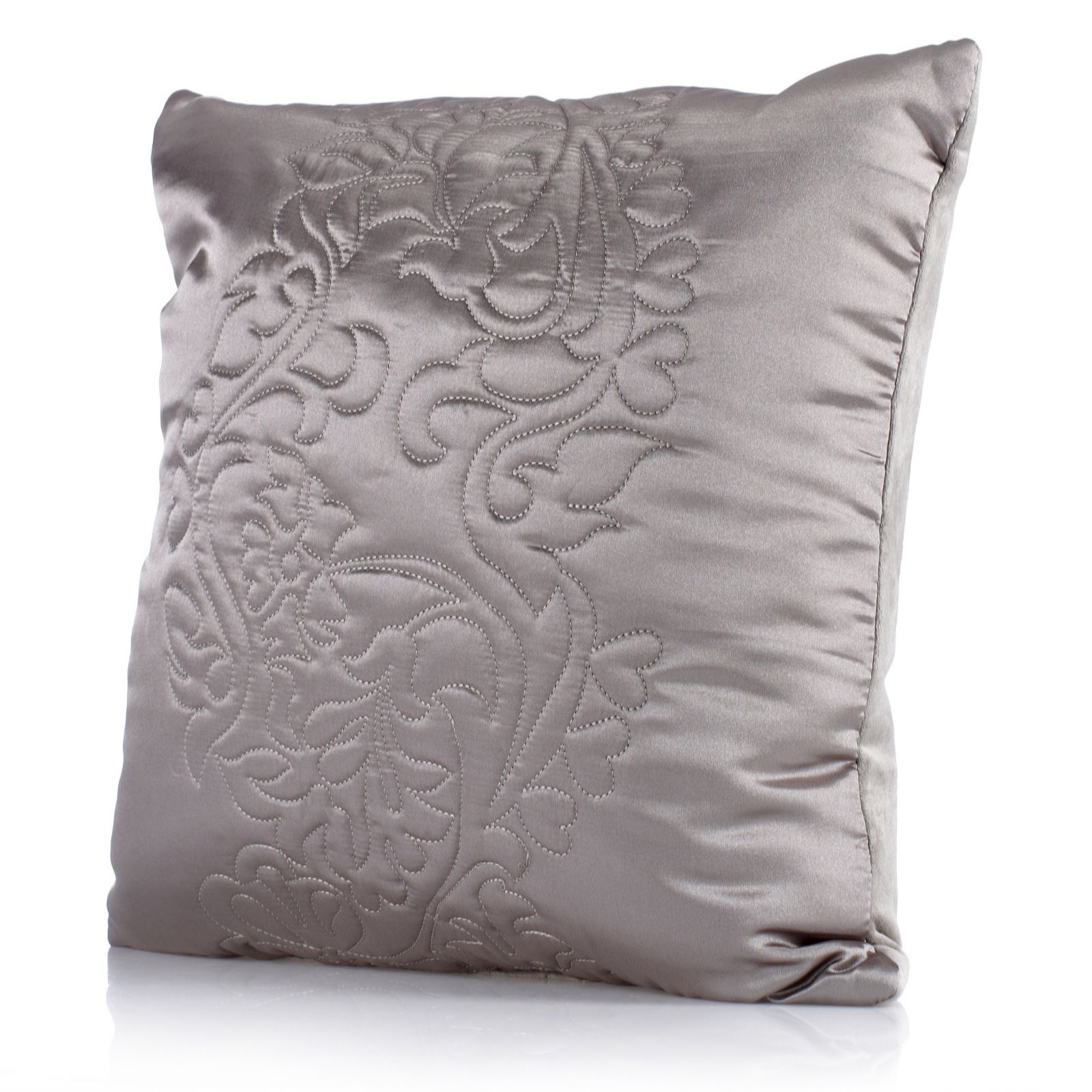 Kelly Hoppen Lace Design Quilted Velvet & Faux Silk Cushion 50