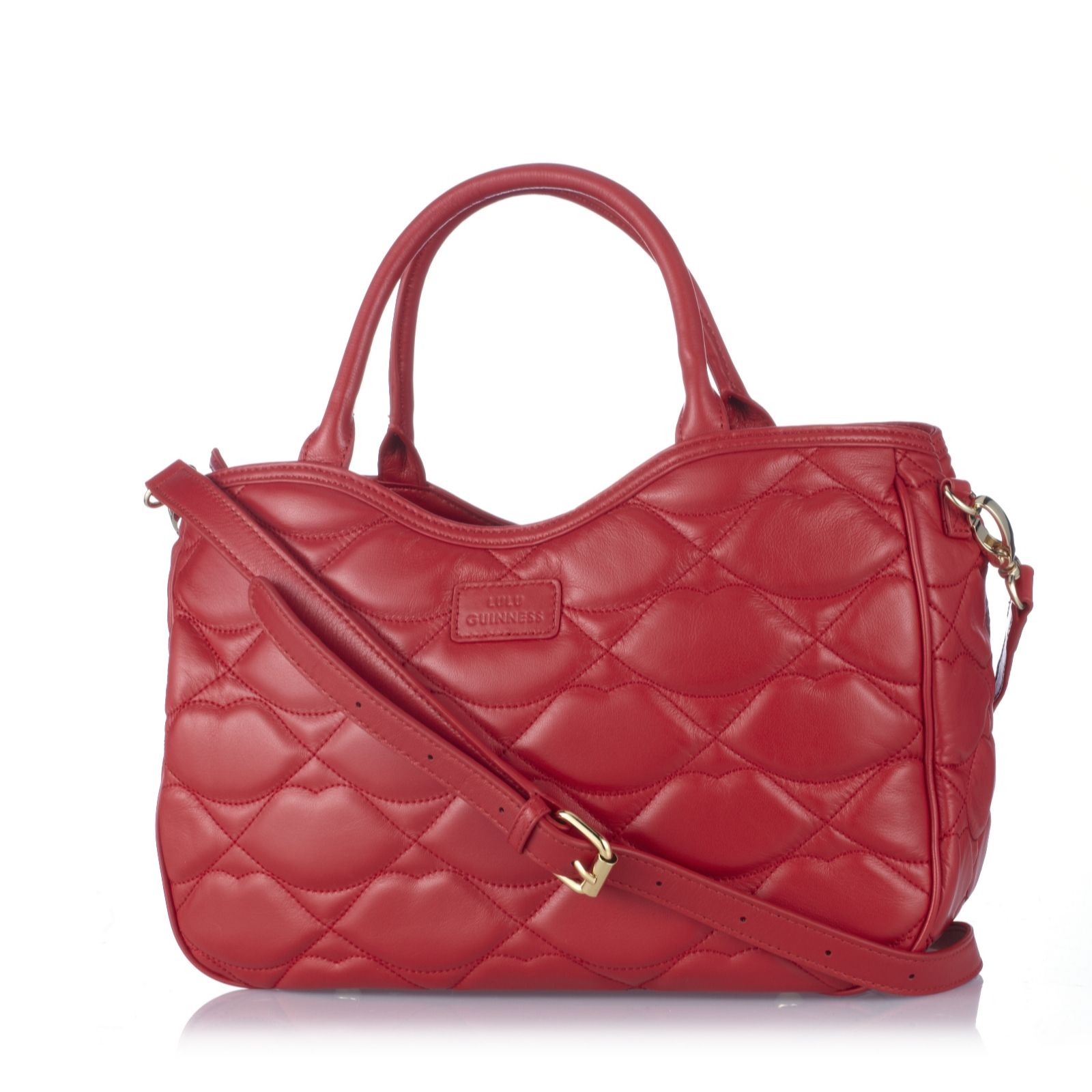 Lulu Guinness Quilted Lips Nappa Leather Small Wanda Bag - take a closer look