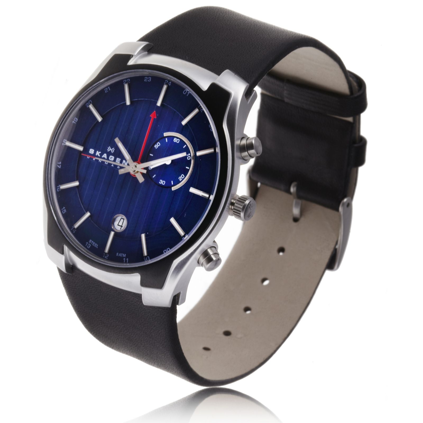 Skagen Danish Blue Marine Inspired Leather Strap Watch