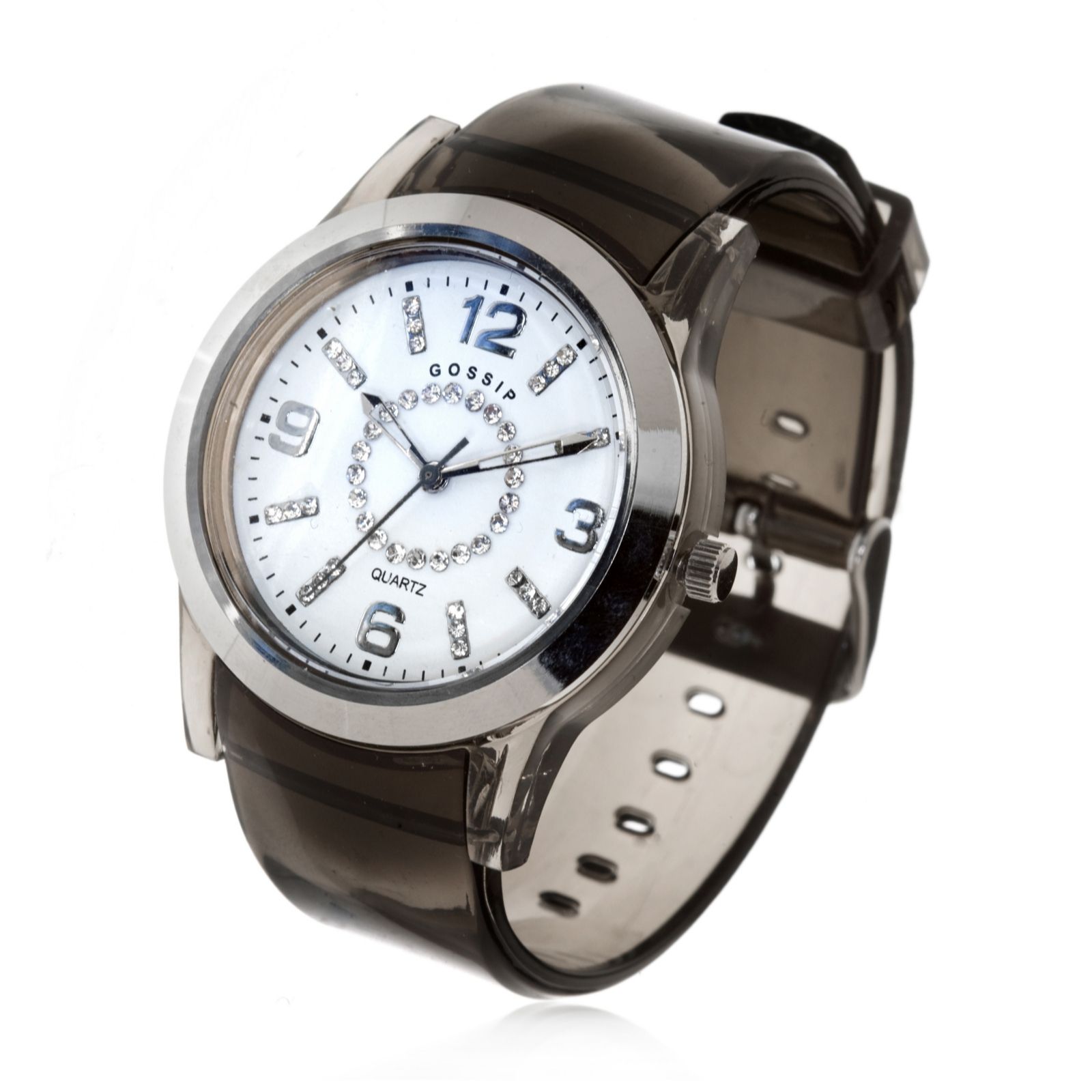 Gossip Crystal Detail Round Dial Choice of Colour Jelly Strap Watch