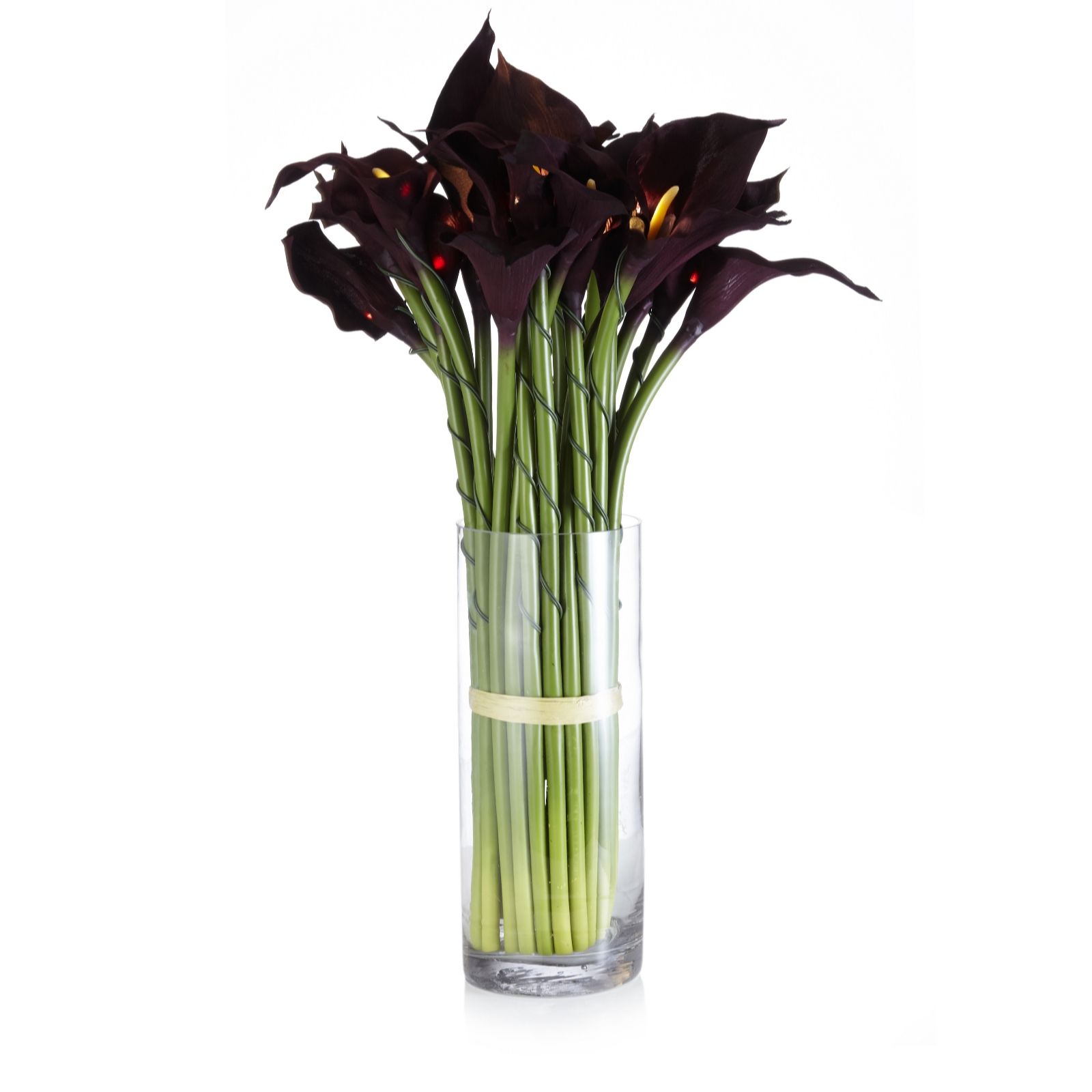 Bethlehem Lights Pre-lit Calla Lilies in Glass Vase with Timer - take a closer look