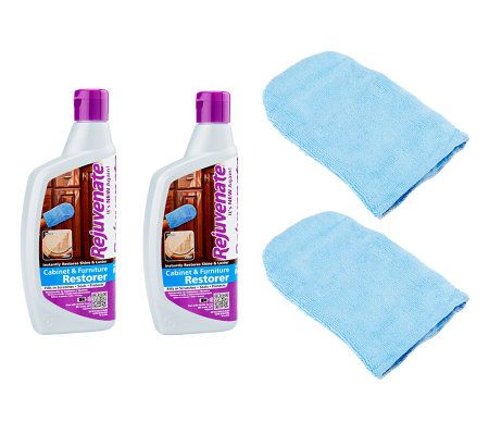 Rejuvenate Set of 2 16oz. Cabinet Restorers w/2 Microfiber Mits - V32021