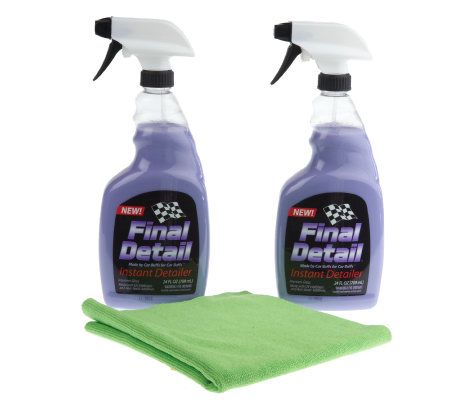 Final Detail Set of 2 InstantDetailer 24 oz.Spray Wax w/MicrofiberTow - V31482