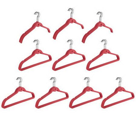 Clutter Free Set of 50 Cascading Flocked Space Saving Hangers - V30690